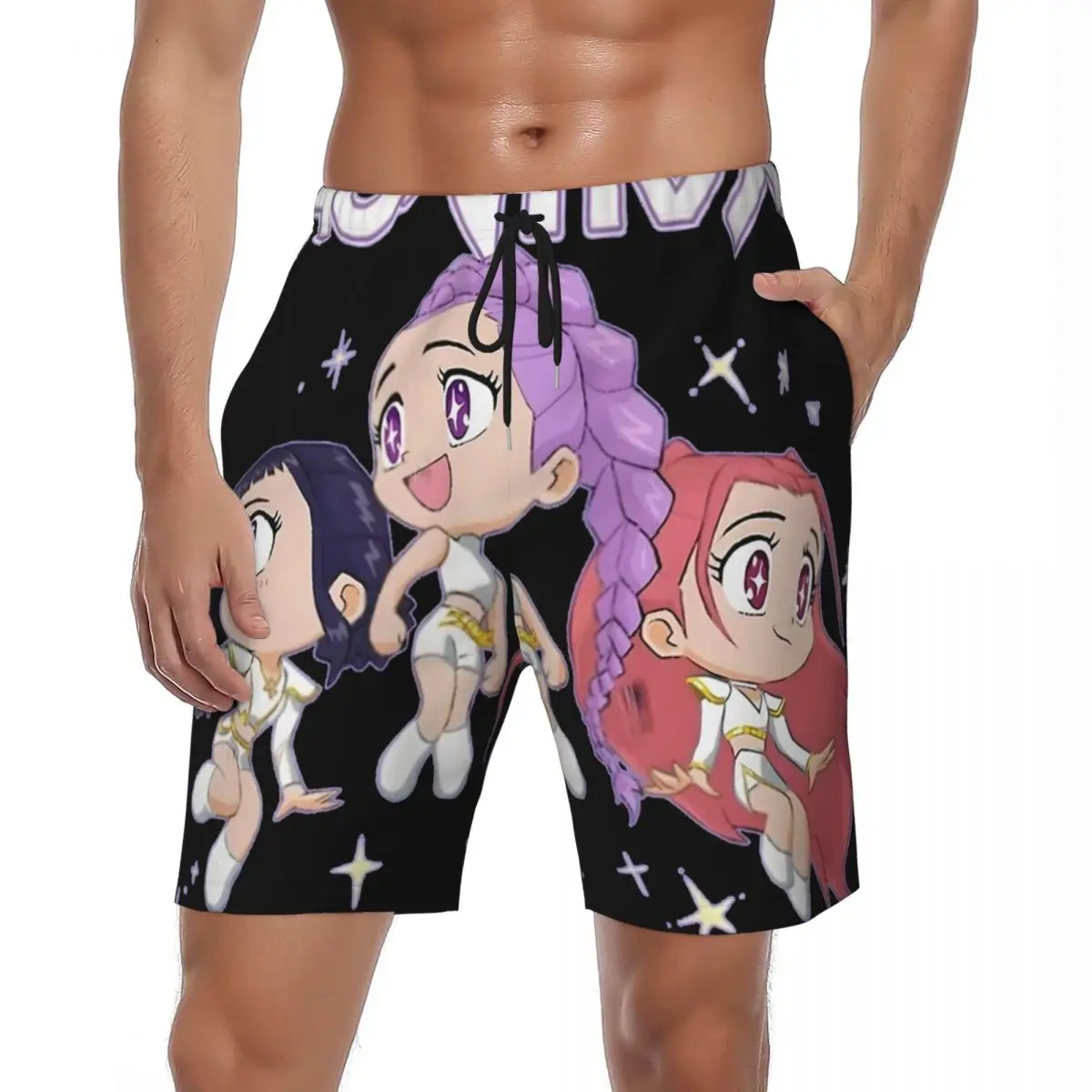 

Купальники Huntrix KPop Demon Hunters Board Shorts Летние повседневные шорты для доски Мужские спортивные быстросохнущие пляжные плавки на заказ DIY