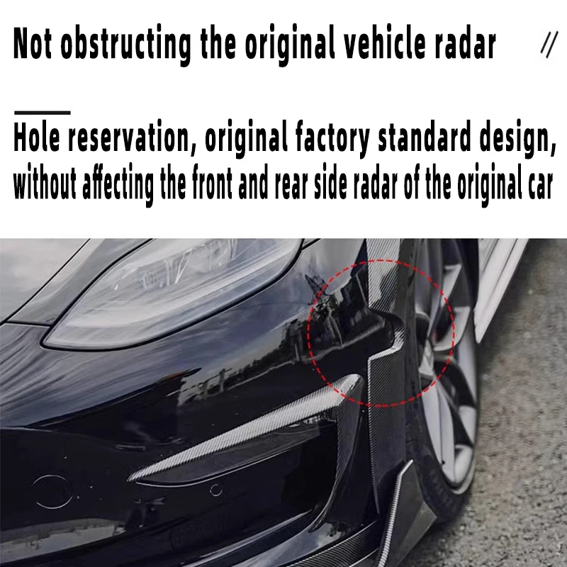 For 2023 21 22 Tesla Model 3 Wide Body Kit  ABS Carbon Fiber Splash Guard Mudguard Exterior Trim Cover Spoiler Wheel Accessories