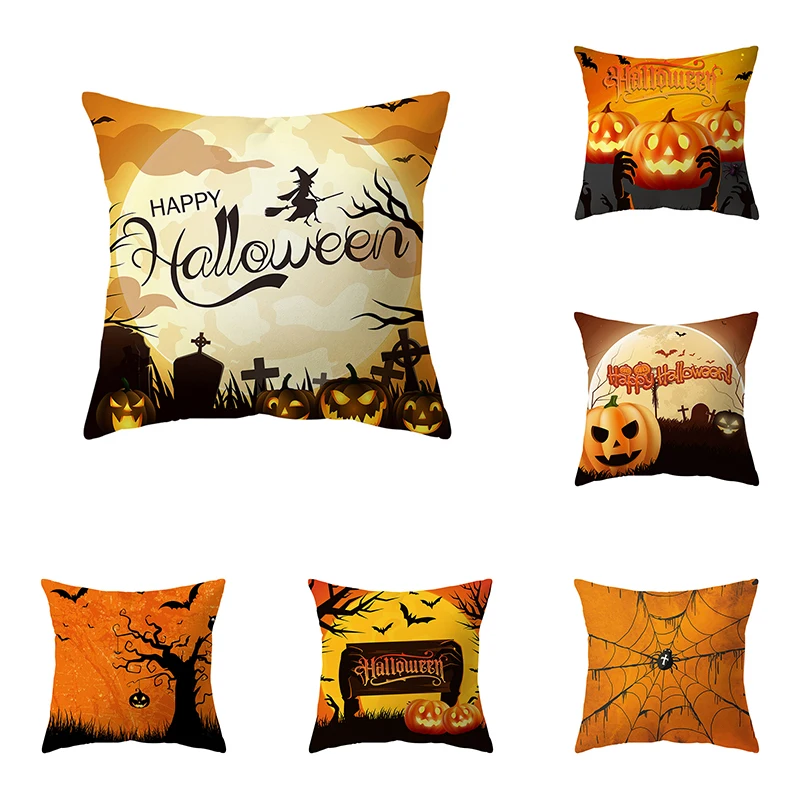 

Pumpkin Throw Pillow Cover Halloween Theme Sofa Chair Bed Cushion Home Decor