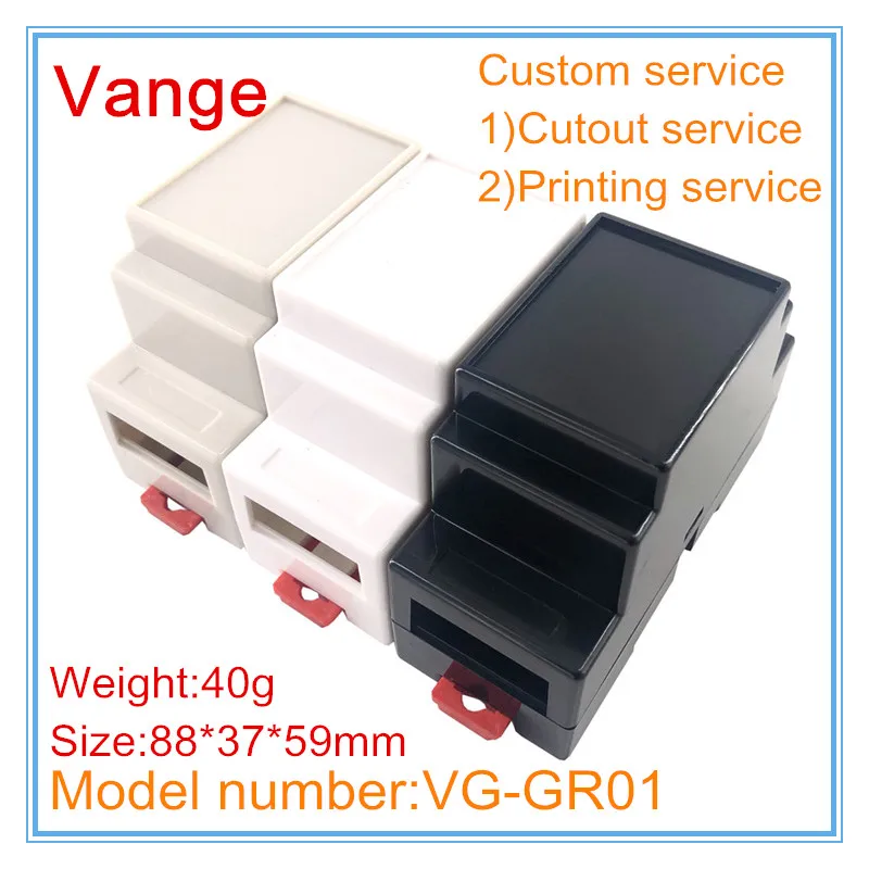 Vange din rail enclosure 88*37*59mm ABS plastic junction box