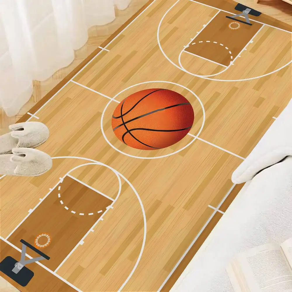 Lastest Basketball Court Frame Cartoon Door Mat Nordic Style Bedroom Living Room Doormat Home Balcony Anti-Slip Alfombra