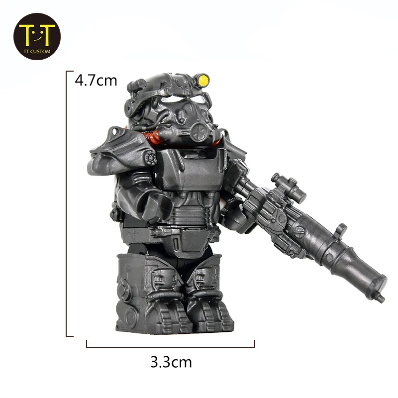 1PCS Military T60 Soldiers Mini Anime Action fallouts Figures Weapons Robot Mecha Building Blocks Bricks DIY Toys for KIDS gift
