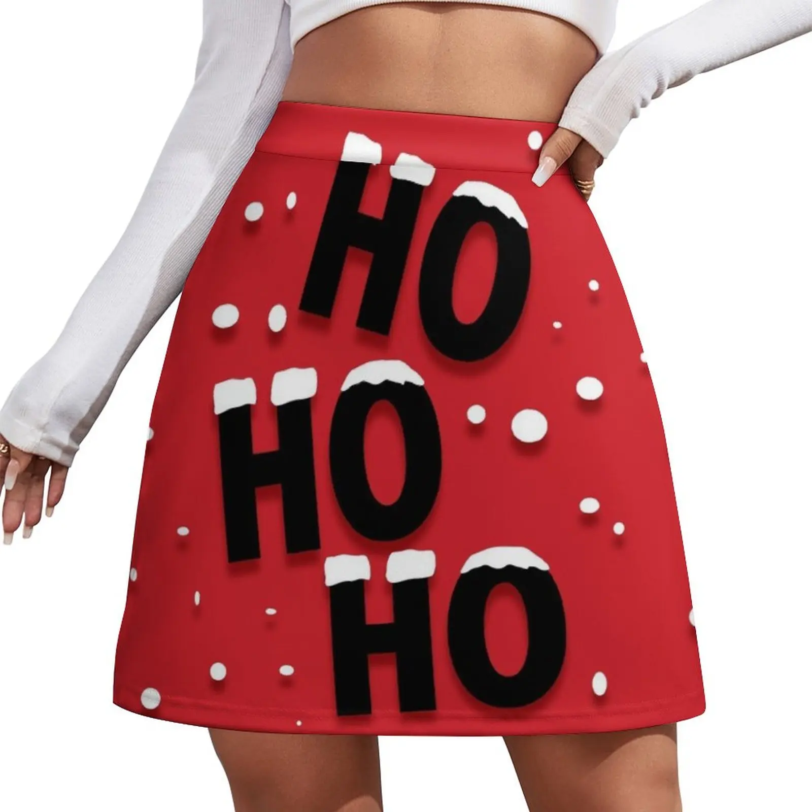 

HO HO HO Laughing Santa Claus Mini Skirt Womens dresses summer clothes womens clothing korean luxury clothing