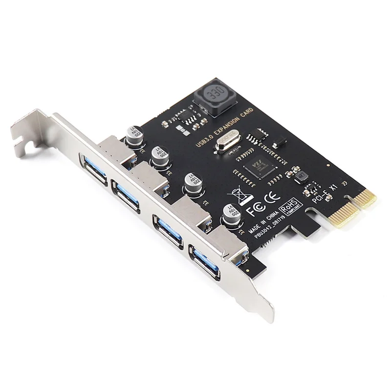 

4 Port USB 3.0 PCI-E Expansion Card PCI Express PCIe USB 3.0 HUB Adapter 4-Port USB3.0 Controller USB 3 0 PCI e PCIe Express 1X