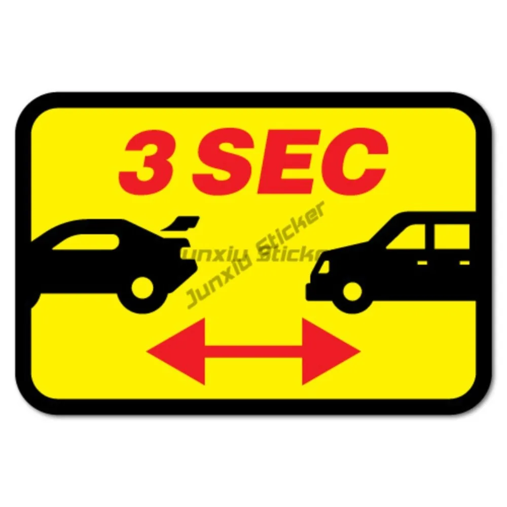 

30 Second Safe Following Distance Car Sticker Decal Safety Sign Car Windows Bumper Motorcycles Trucks Laptops Glass Walls Wa