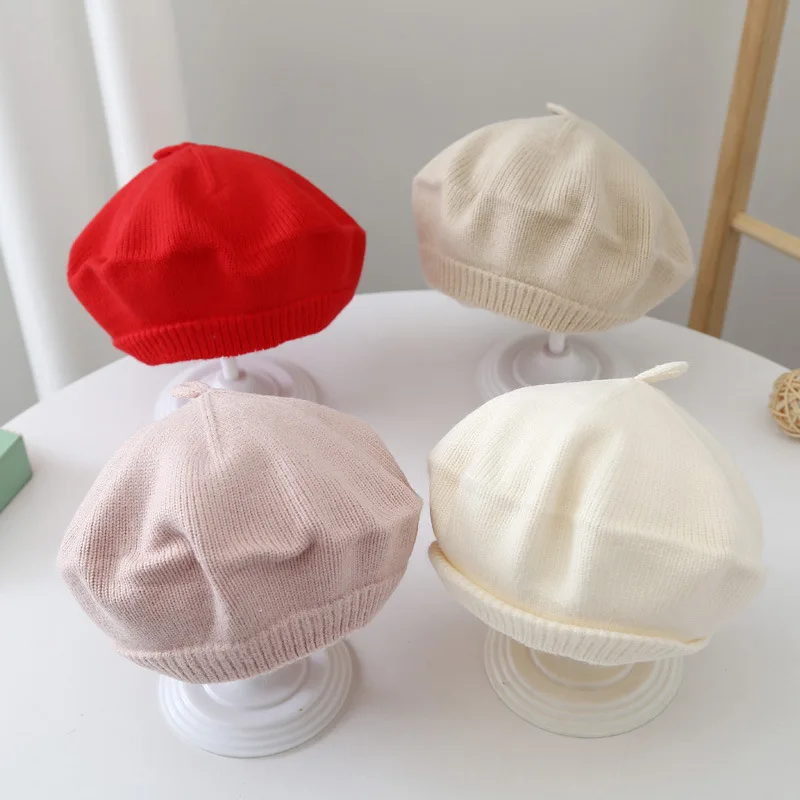 Gorro boina de lana elástica para bebé – Color caramelo - imagen 4