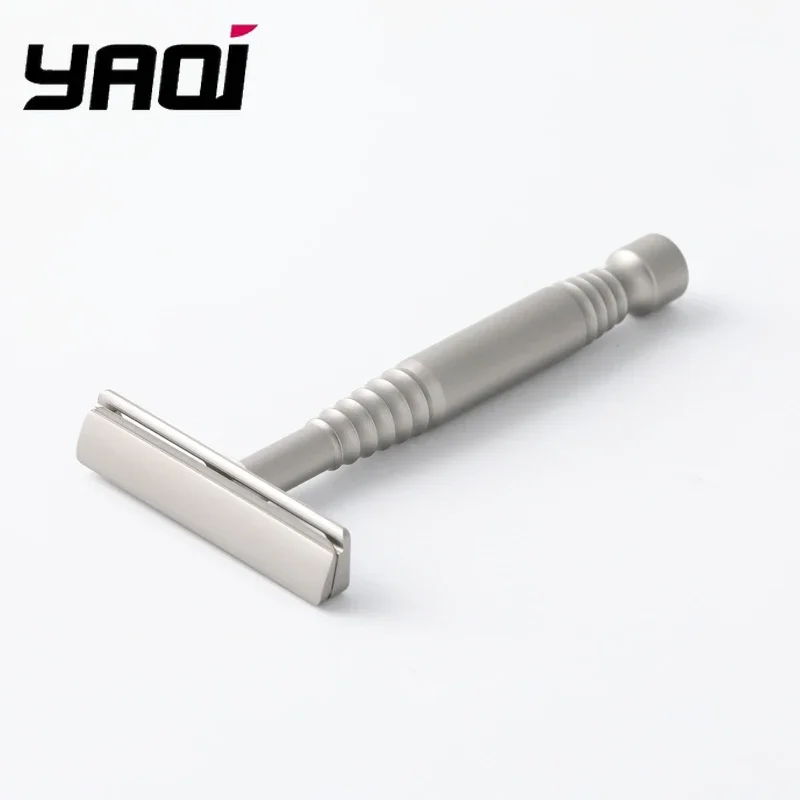 Yaqi remus navalha de segurança de borda dupla masculina de aço inoxidável navalha de barbear vintage artesanal navalha reta