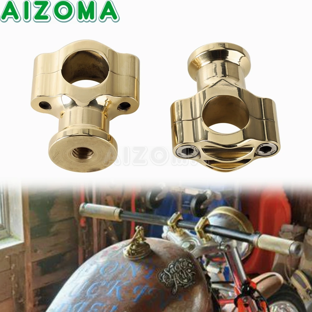 

Old Motorcycle Brass Riser 25mm 1" Handle Bar Clamp For Harley Honda Suzuki Yamaha Kawasaki BMW Cafe Racer Chopper Bobber Custom