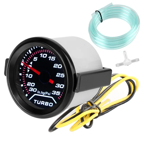 Универсальный 52 Мм Белый Светодиодный 35PSI Гоночный Автомобильный Турбонагнетатель, Модификация Турбины