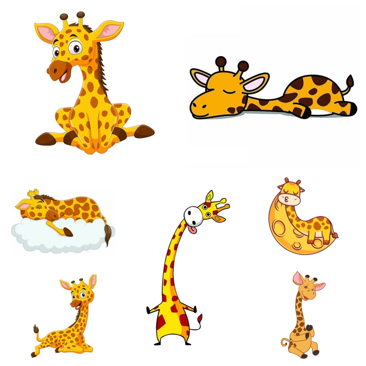 Cartoon Cute Giraffe Car Sticker Funny Vinyl Waterproof Car Body Window Decals Laptop Decor Car Accessories