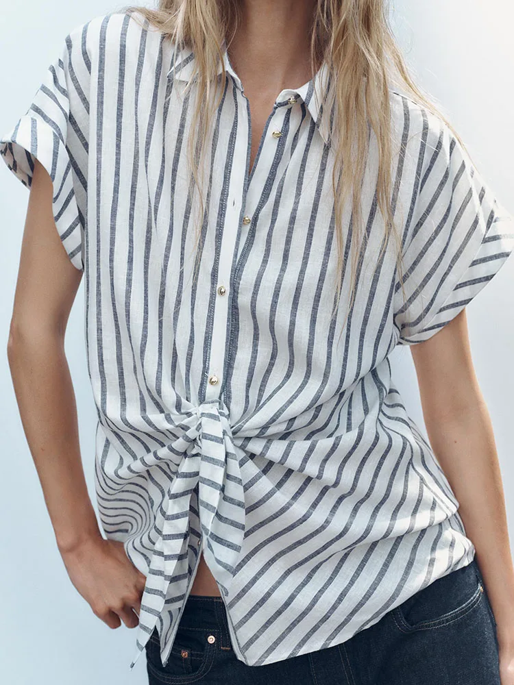 

Faionable полосатый ort Sve irt женский удобный универсальный Новое поступление, лето 2021, одежда в этническом стиле, сценическая одежда