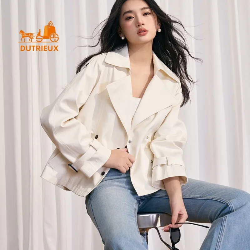 2026 New Spring and Autumn Women's Short Comfortable Trench Coat, Casual and Versatile Jacket for Women