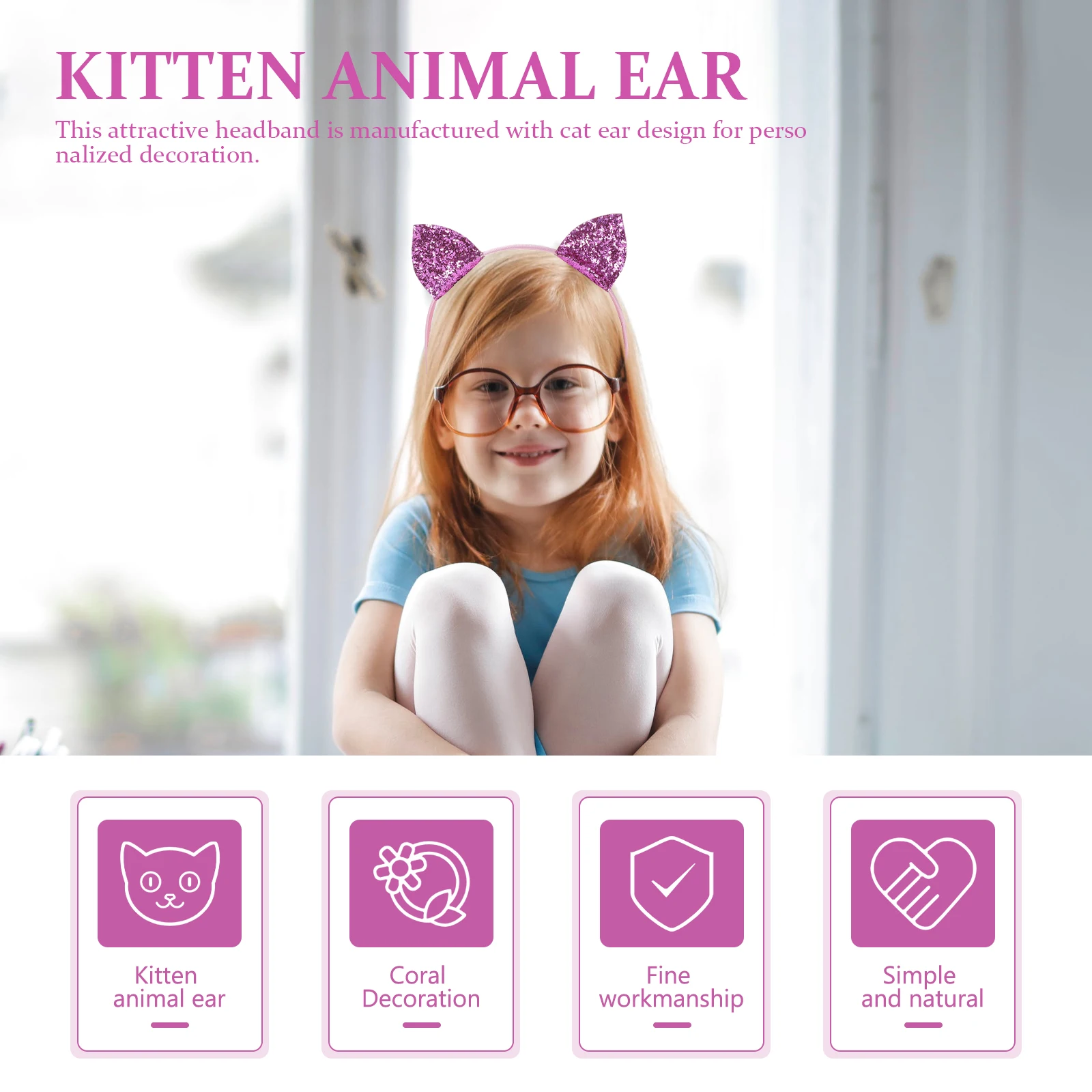 

Animal Ears Headb for Kids Girls Boys Toddlers Elastic B Ceremonies Birthday Parties Cosplay Accessories Plastic Resin Material