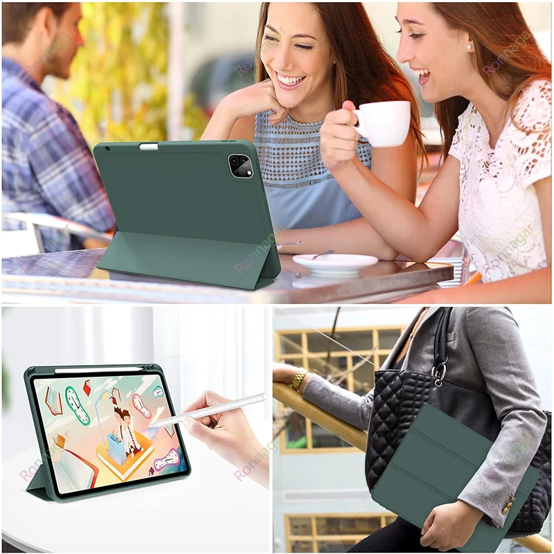 Case for iPad Pro 11 Inch 2022/2021/2020 Pro 12.9 iPad Air 4 5 10.9 iPad 10th Gen with Pencil Holder Support 2nd Pencil Charging