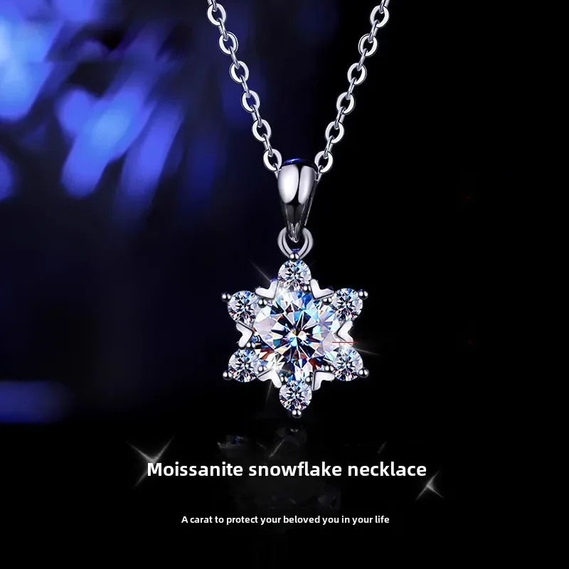 

Light luxury 925 sterling silver moissanite necklace for women