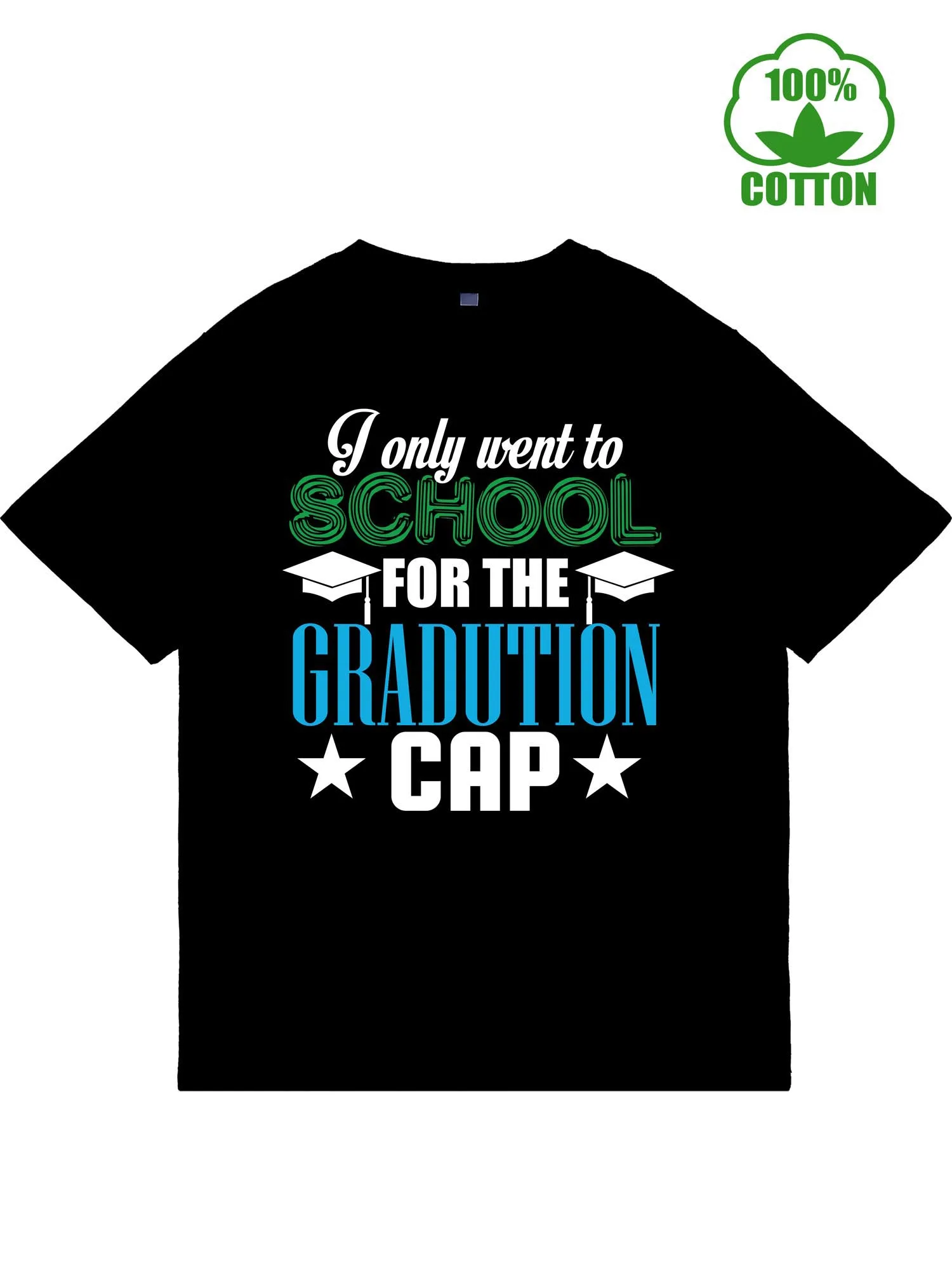 

Классические мужские футболки I Only Went to School, мужские футболки с короткими рукавами и круглым вырезом, мужская футболка из чистого хлопка