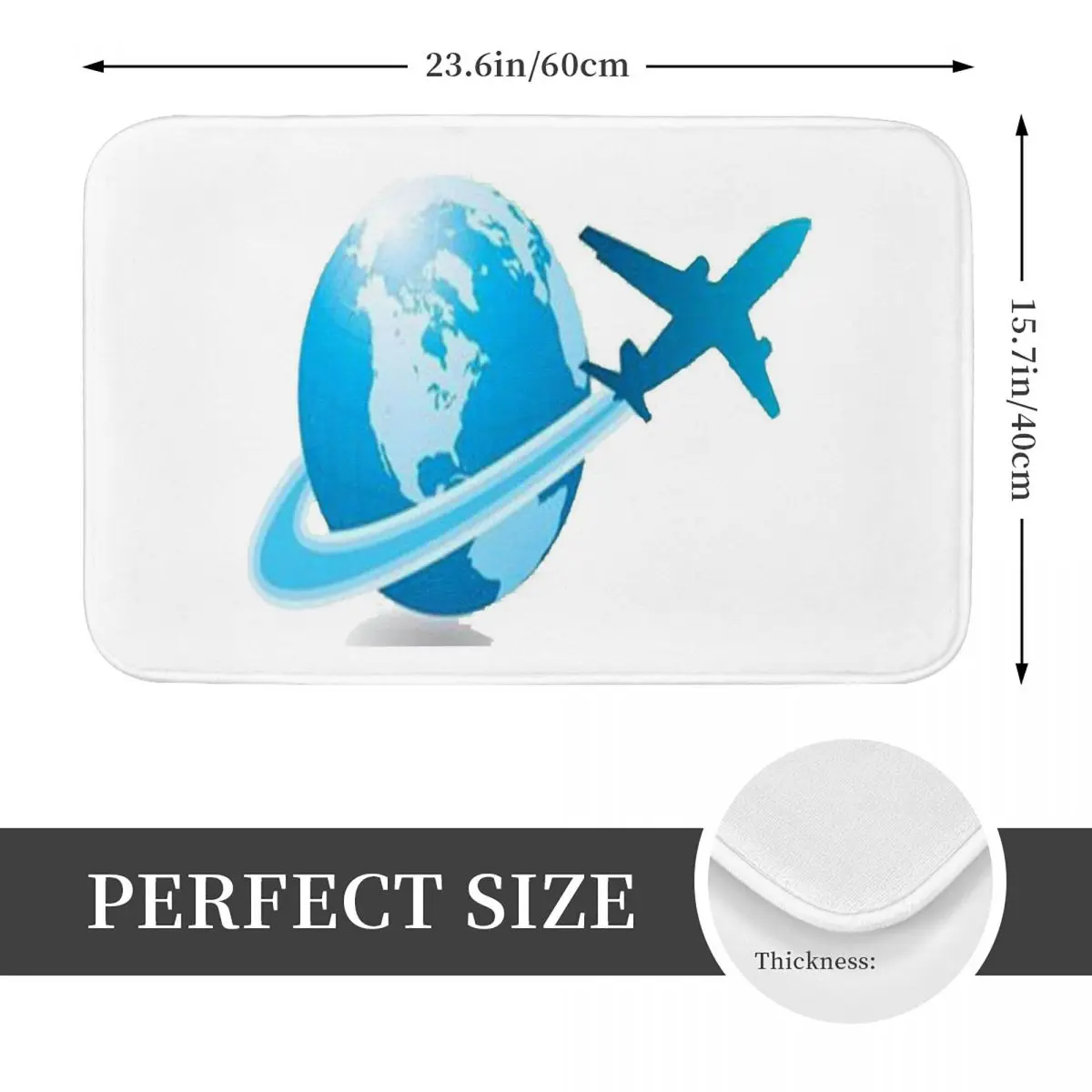 Airplane Icon And Mode Doormat Non-slip Super Absorbent Bath Mats Home Entrance Rugs Kitchen Bedroom Carpet Hallway Footpad