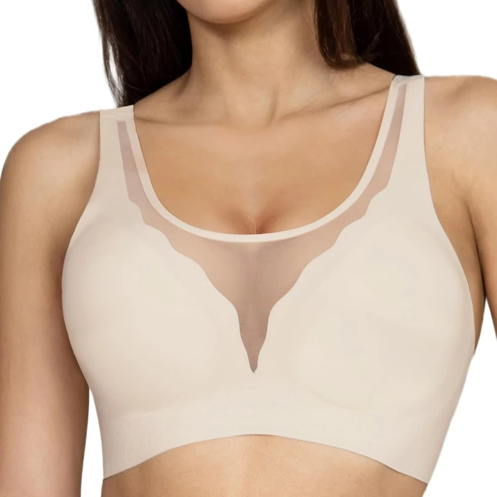

Women's Comfortable Bras Without Underwear Seamless Gathering Full Coverage Adjustable Large Size