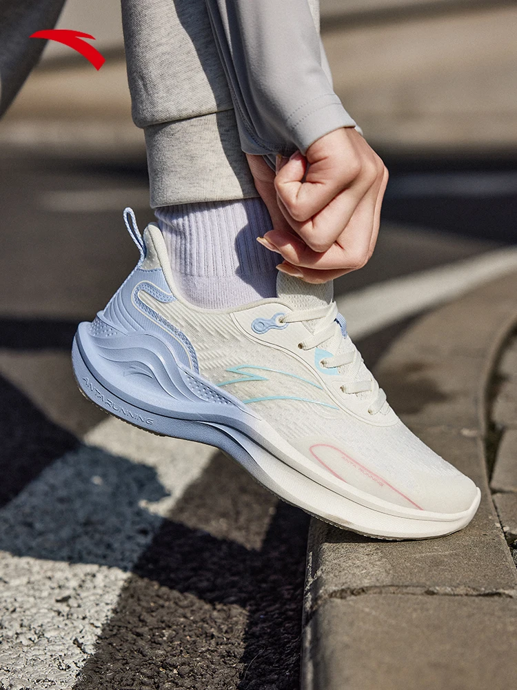 حذاء ANTA Lingyun 3 خفيف الوزن للنساء للربيع ممتص للصدمات ونعل ناعم، حذاء جري مريح بنعل سميك