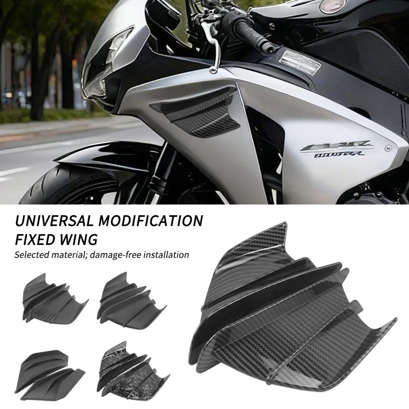 2X Universal Motorcycle Winglet Aerodynamic Spoiler Wing with Adhesive For Yamaha Suzuki Kawasaki Motorcycle Decoration Sticker