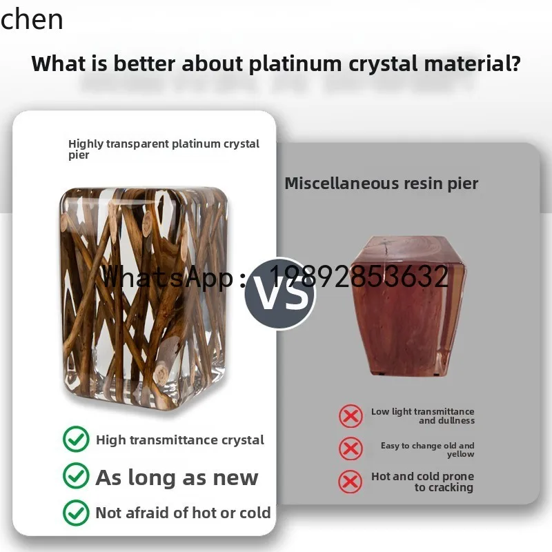 platinum crystal pier non-epoxy resin crystal stool tea stool