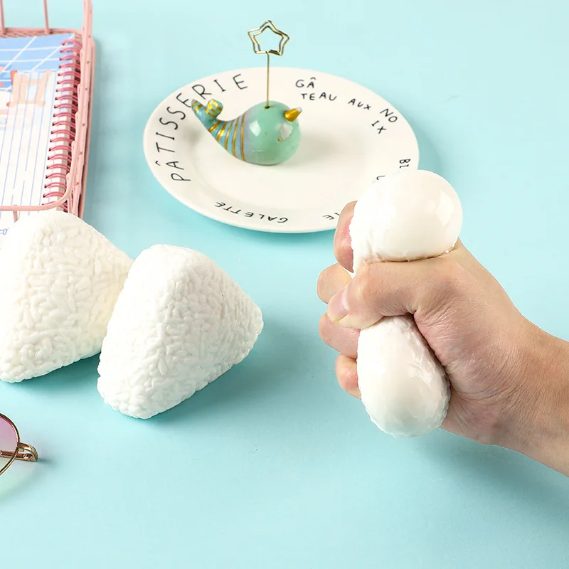 2 szt. Kreatywna antystresowa zabawka trójkątna ryż Sushi Squeeze zabawki typu Fidget figle dla dzieci dorosłych prezent nowy styl J203