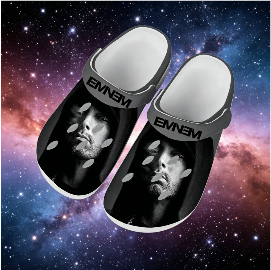 Eminem Rapper Cotton Slippers Custom Graphic Print Non Slip Soft Sole Unisex Warm Cozy Home Daily Footwear