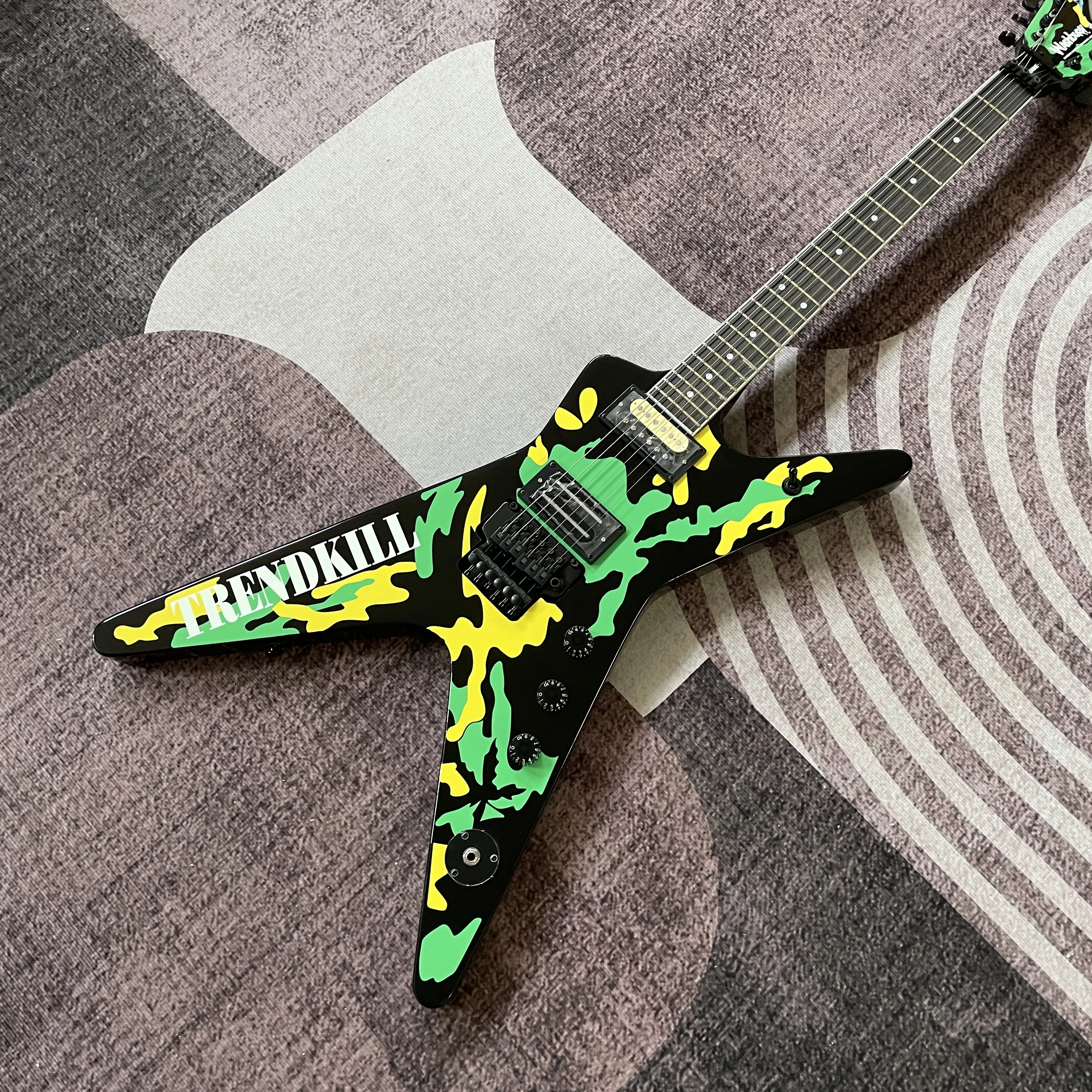 

Trendkil Dimebag Custom Электрогитара Brand Washb с Floyd Bar Быстрая доставка