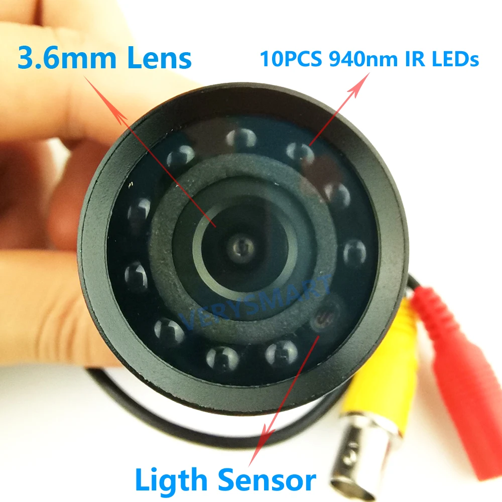 

Mini AHD CCTV Camera 1080P HD with 10PCS 940nm IR LEDs 2MP Waterproof Sensor Night Vision Bullet Security Camera Metal Housing