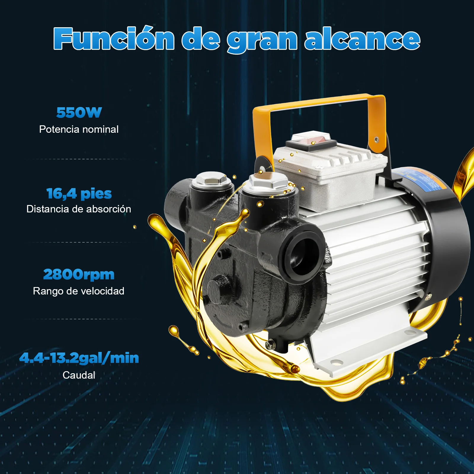 230V 550W Fuel Oil Pump Barrel Pump Diesel Pump Self-Priming Fuel Pump Petrol Station 60L/min 2800U/min