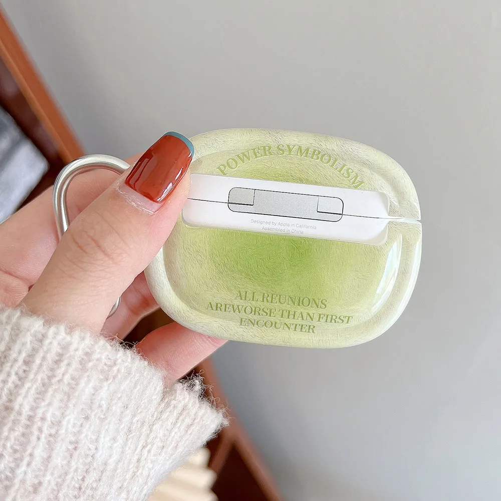 Gradient Xanh Hào Quang Dành Cho Tai Nghe AirPods Pro 2 Đáng Yêu Dành Cho Không Khí Quả 2 3 Cao Cấp Thế Hệ Mới Tròn Vỏ tai Nghe Chụp Tai Phụ Kiện