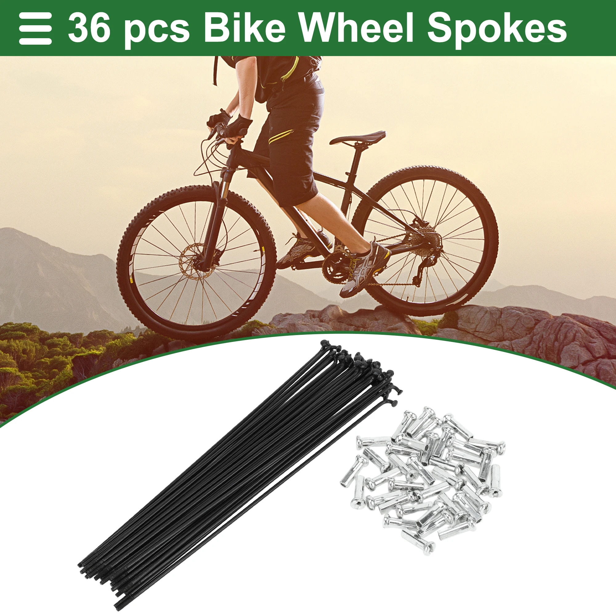 X Autohaux Fahrradspeichen Fahrrad-Radspeichen 14G 67mm 72mm 76mm 80mm 83mm 87mm 90mm 94mm 100mm 104mm 107mm Länge Kohlenstoffstahl – Detail 2