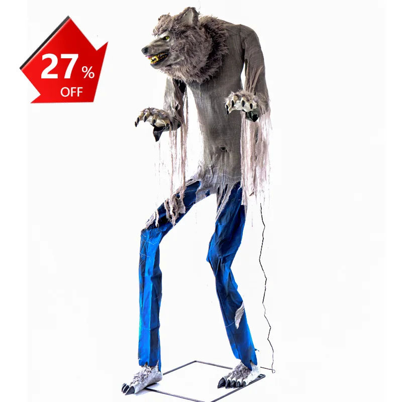 

The Most Popular Werewolf Halloween Big Swing Luminous Horror Decoration Props Haunted House Induction Standing Decoration