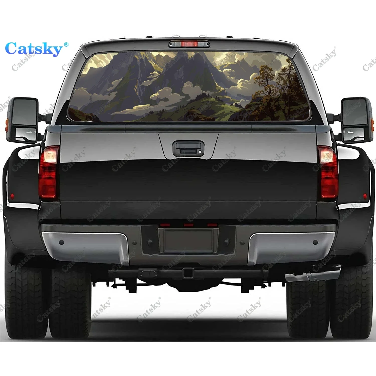 

Colorful Fantasy World Rear Window Decals for Truck,Pickup Window Decal,Rear Window Tint Graphic Perforated Vinyl Truck Sticker