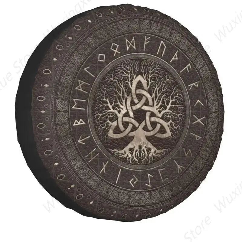 

Tree Of Life With Triquetra Spare Tire Cover for Prado Pajero Jeep Viking 4WD 4x4 SUV Car Wheel Protector 14" 15" 16" 17" Inch