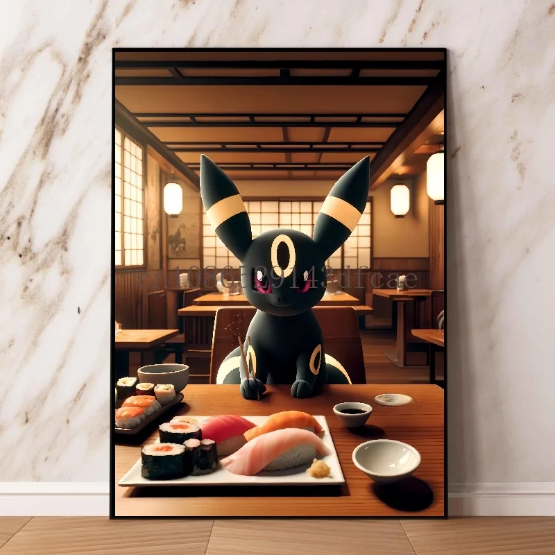 Japanese Classic Anime Pokemon Poster Decor Pikachu Bulbasaur Wall Art Canvas Painting Modern Dining Room Room Decorate Pictur