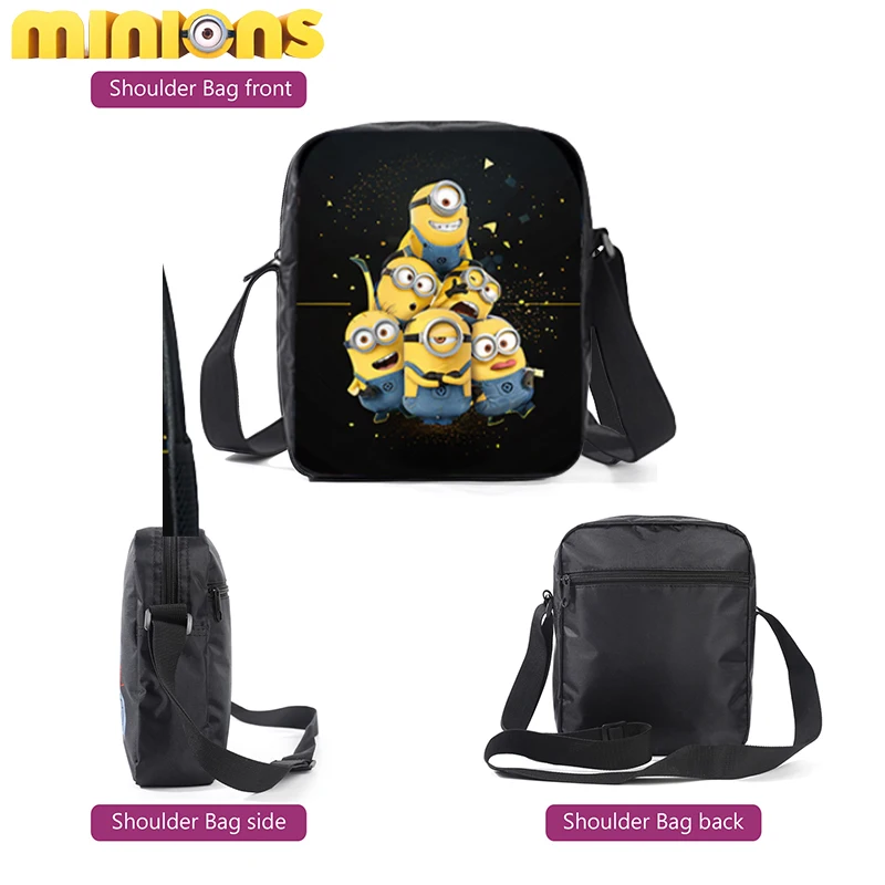 Minions Backpack Shoulder Bag Pencil Bag Anime 3Pcs/set Despicable Me Student Schoolbag Laptop Bag High Capacity Travel Knapsack