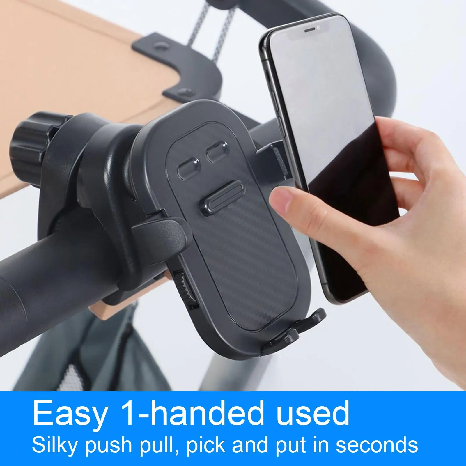 Electric Scooter Phone Holder Flexible Baby Stroller Cell Phone Clamp Smartphone Push Cart Handlebar Rack For Work Exercise