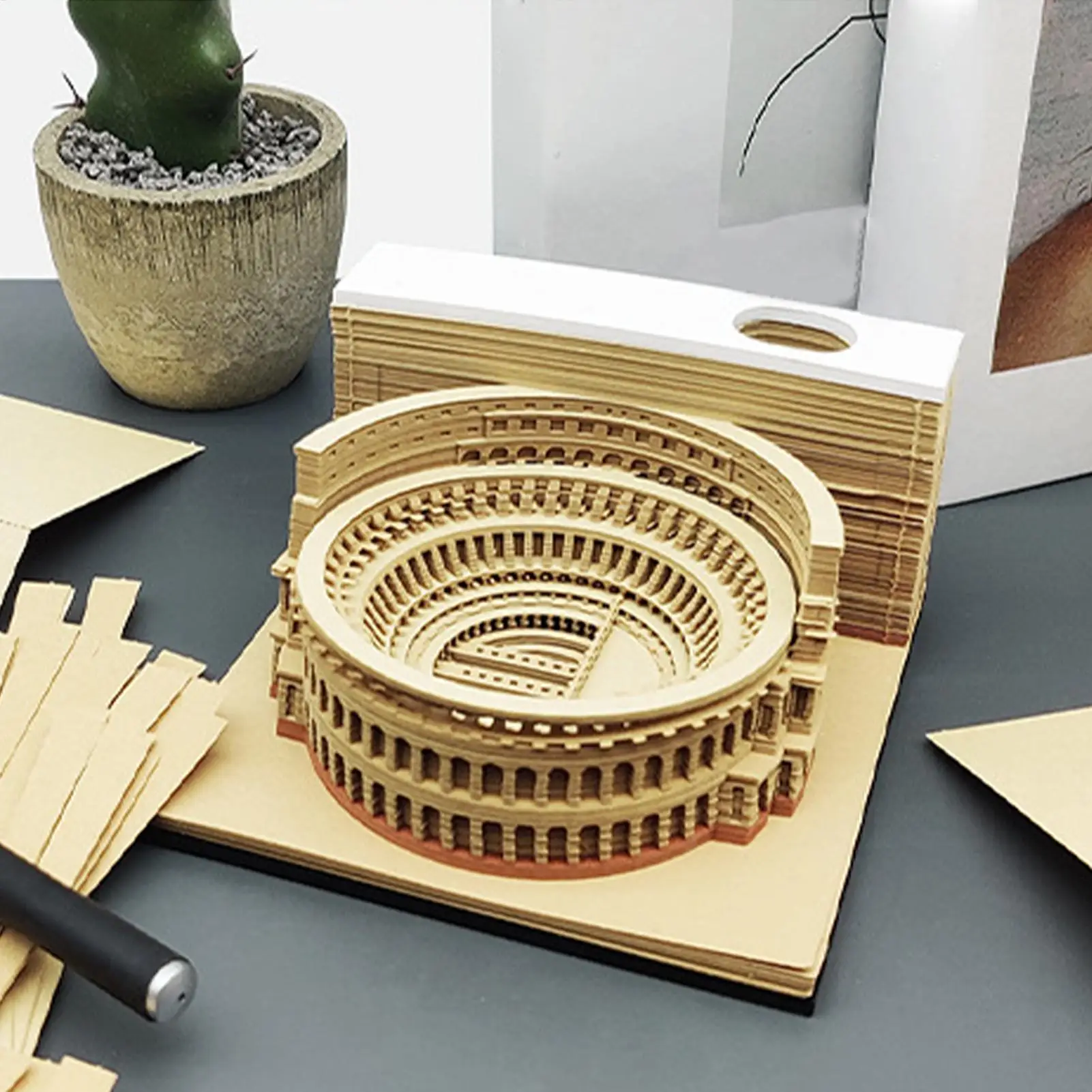 

3D Tear-Away Calendar 2026 Paper Carving Art Memo Pad Creative Desk Decor & Unique Gift for Office Home Christmas Thanksgiving