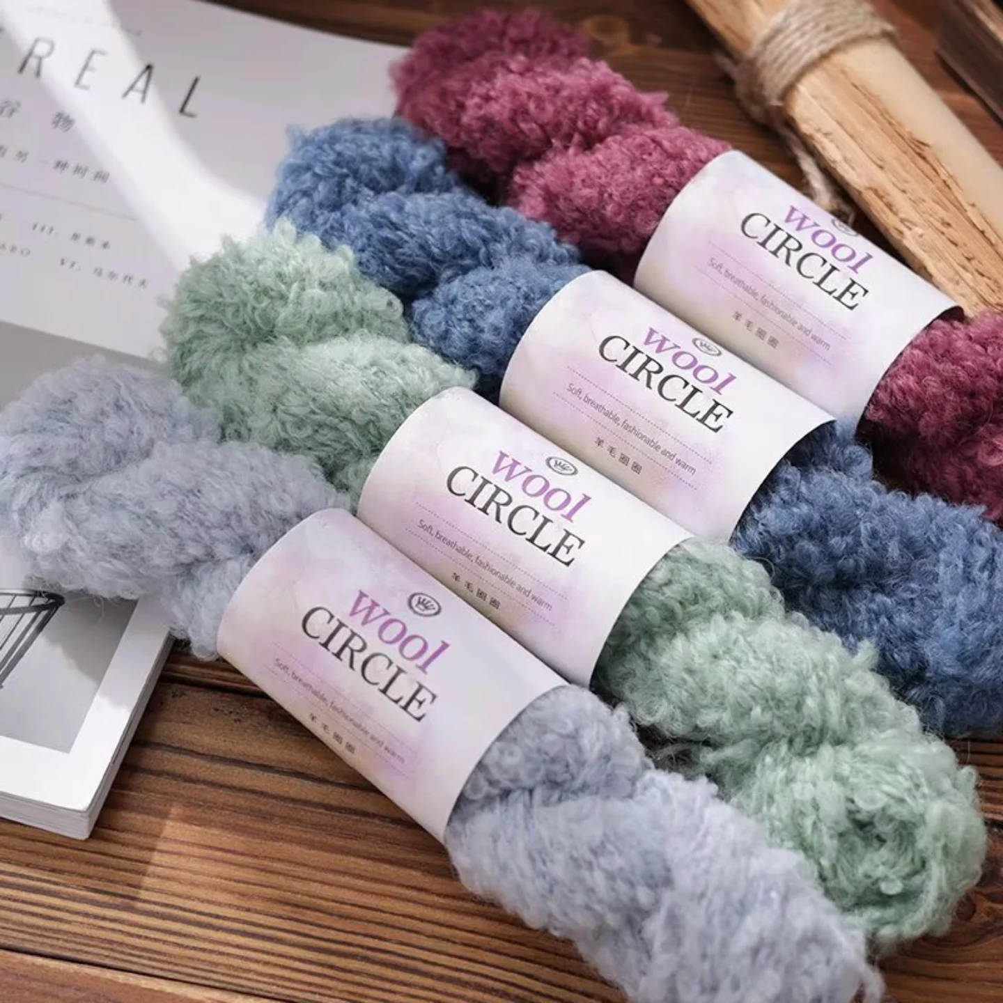 3pcs Morandi Wool Loop Yarn, Selected Wool, Soft and lightweight, Smooth and Easy to Weave