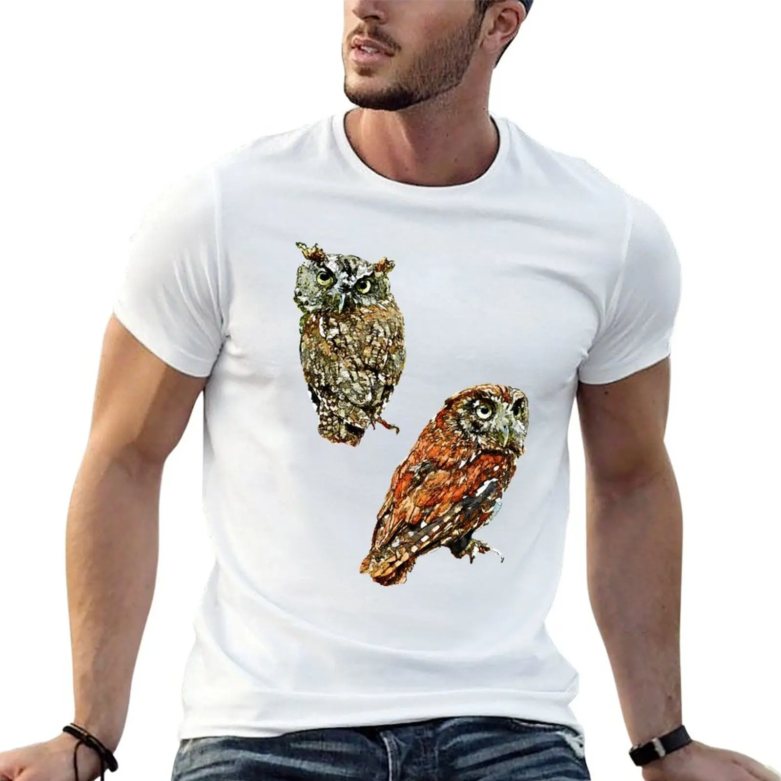 Eastern Screech Owls T-Shirt street wear summer tops mens plain t shirts