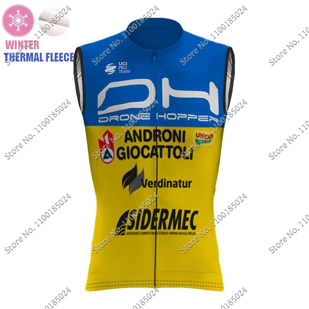 Maillot 2022 ANDRONI Ukraine Team Winter Sleeveless Jerseys Bicycle Vest Cycling Jersey Mens Warm Bike Clothing Gilet