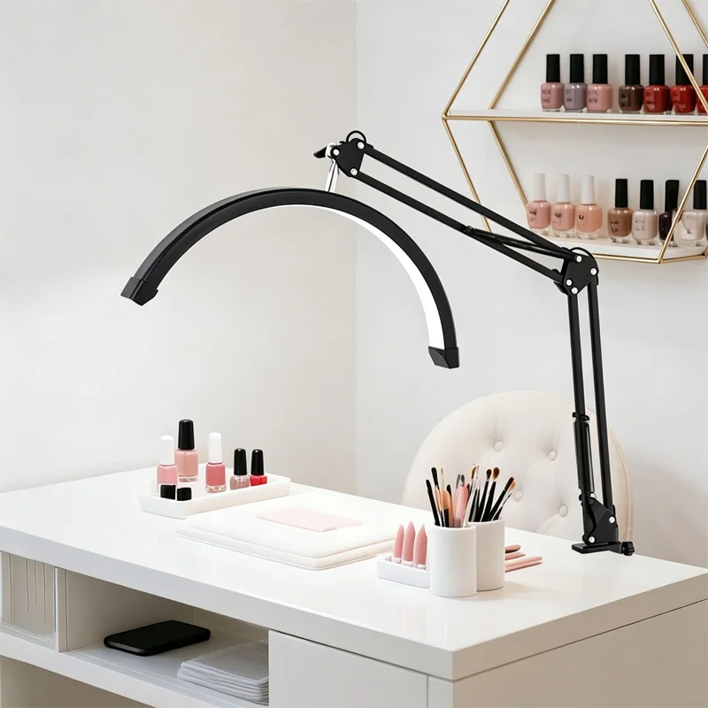 Clip-On Beauty Light Half-Moon Shape USB Powered For Beauty Salons Eyebrow Shaping Manicures Makeup Beauty Industry Lighting Fil