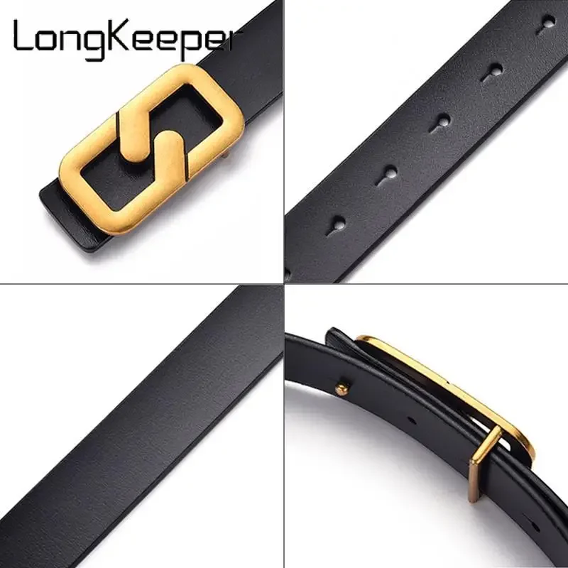 Trendy High-quality Belt with Smooth Lightning Square Buckle Fashionable Style for Daily Wear PU Creative Light Luxury Belt