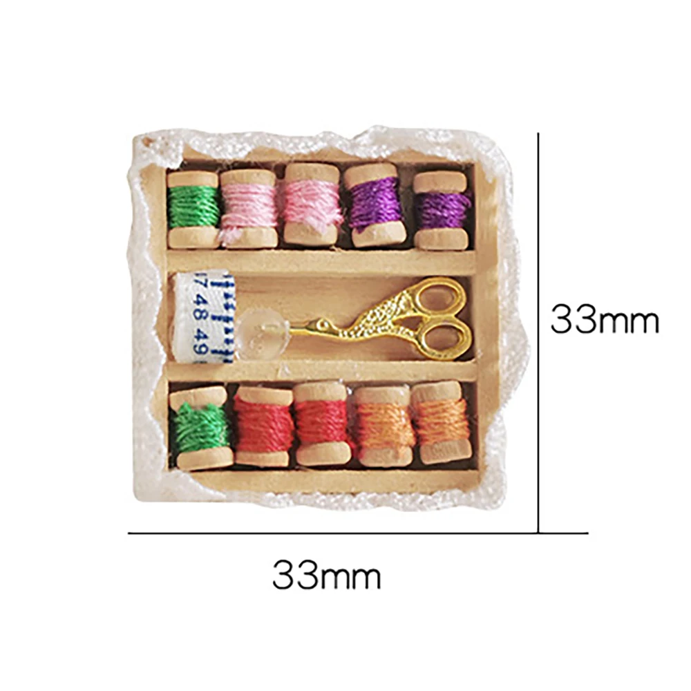 1/12 Dollhouse Miniature Needle Thread Box Mini Sewing Tools Model Toy for Doll House Accessories Decoration ob11 bjd