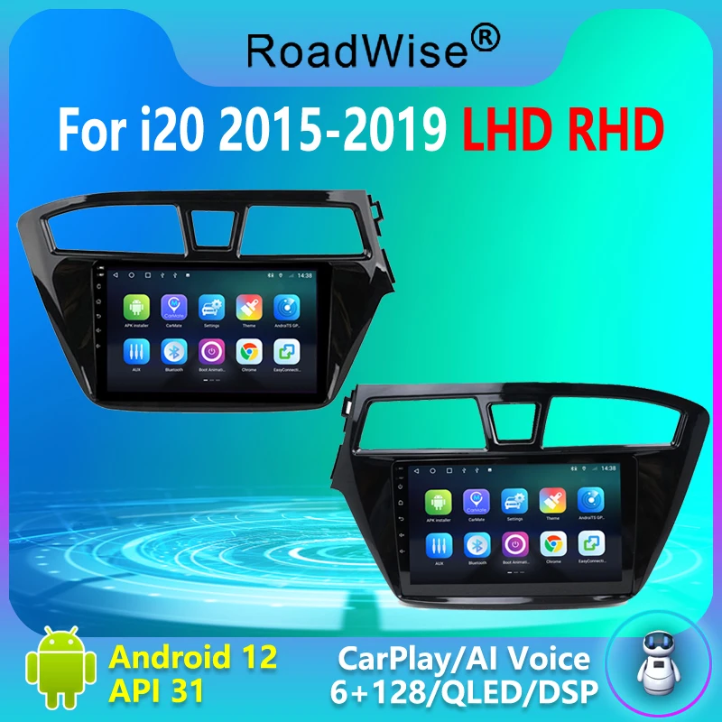 

Roadwise 8+256 Android 12 Car Radio For Hyundai i20 LHD RHD 2015 2016 2017 2018 2019 Multimed Carplay 4G Wifi DVD GPS DSP Stereo