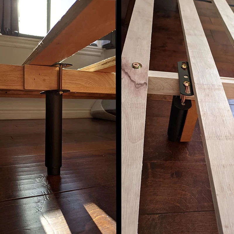 2 Pcs Bed Frame Legs,Adjustable Height Center Support Leg for Bed Frame, Bed Center Slat Heavy Support Leg(4.7-8.67Inch)