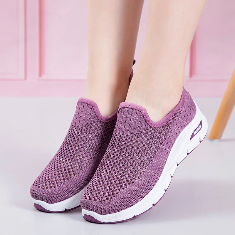 Summer Women Sneakers Breathable Mesh Shoe Female Footwear Soft Platform Shoes Woman Slip-ons Chunky Sneaker Flat Tenis Feminino