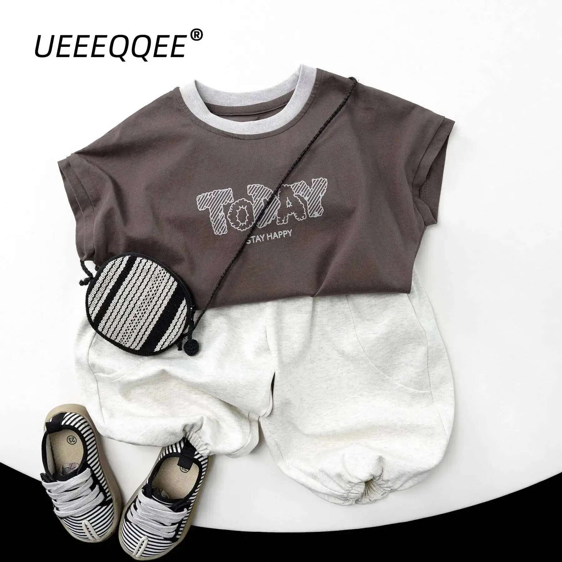 Frühling Sommer Kinder T-Shirts 1-8 Jahre Jungen Mädchen Baumwolle Buchstaben Patchwork Kurzarm T-Shirts Kleinkind Oberteile Tees für Kinderkleidung – Detail 4