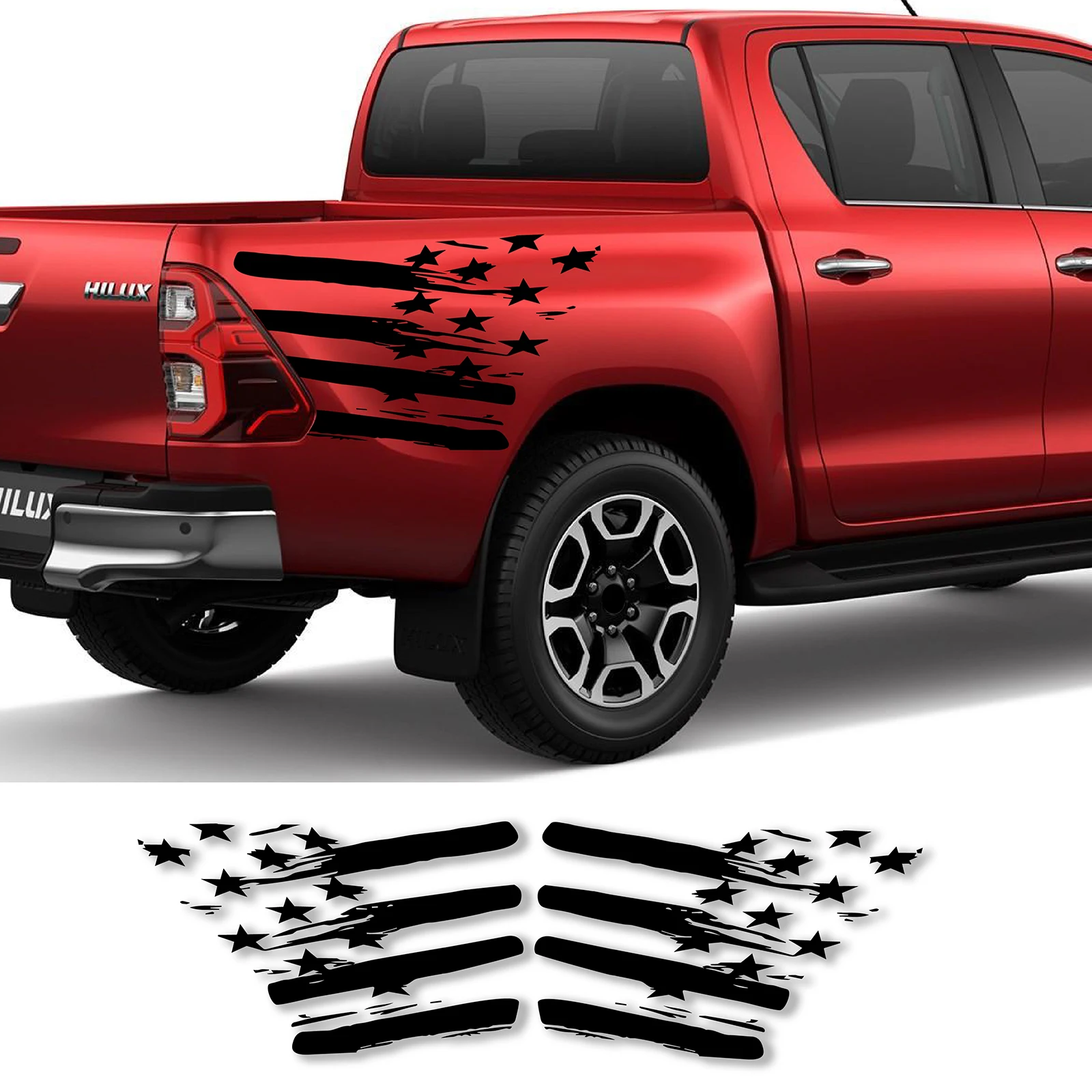 

2PCS Car Stickers for Dodge RAM Pickup Decor Rear Trunk Bed Side Truck Graphics American Flag Vinyl Decal Cover Auto Accessories